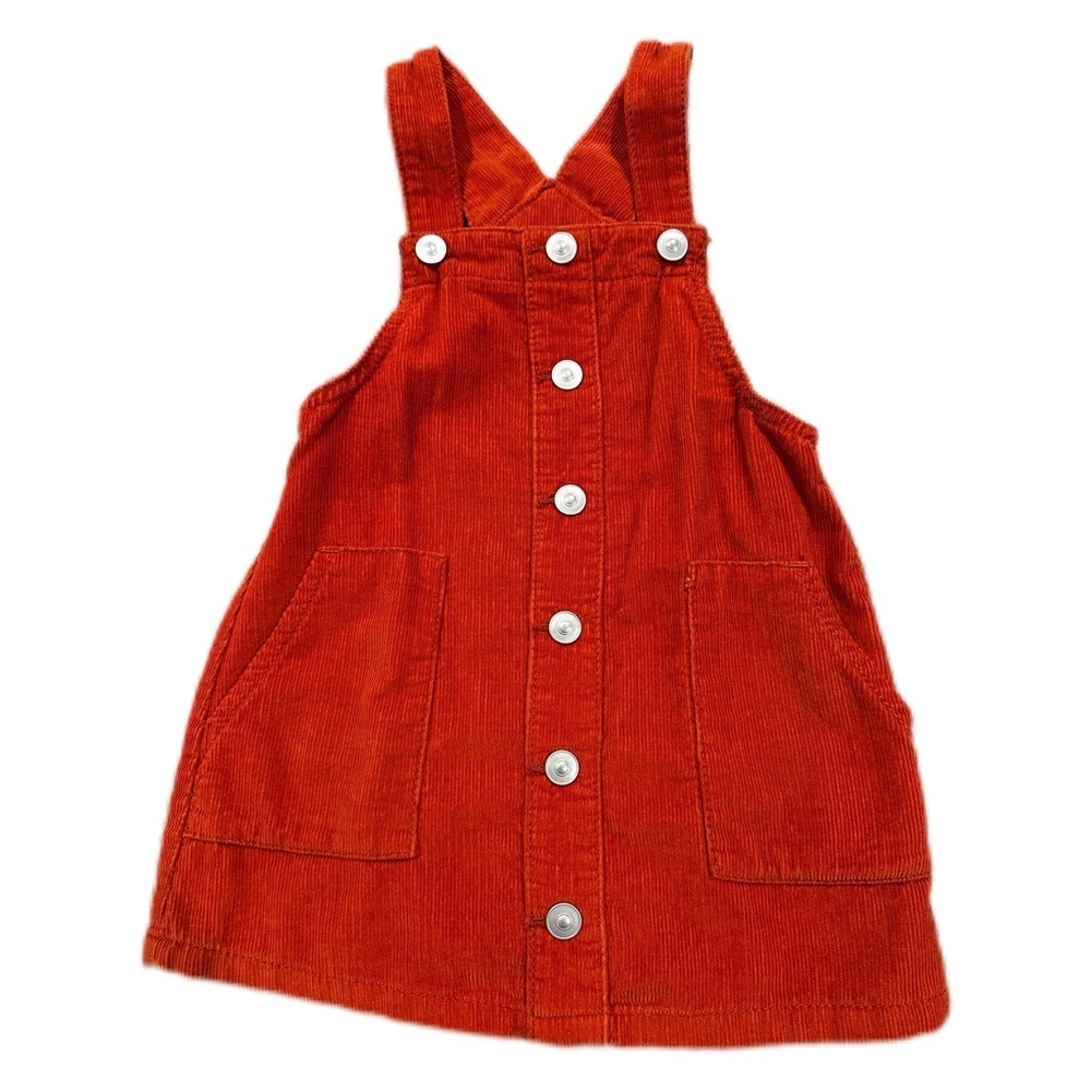 Bundle of 2 Wonder Nation Orange Corduroy Overalls with A-line Silhouette